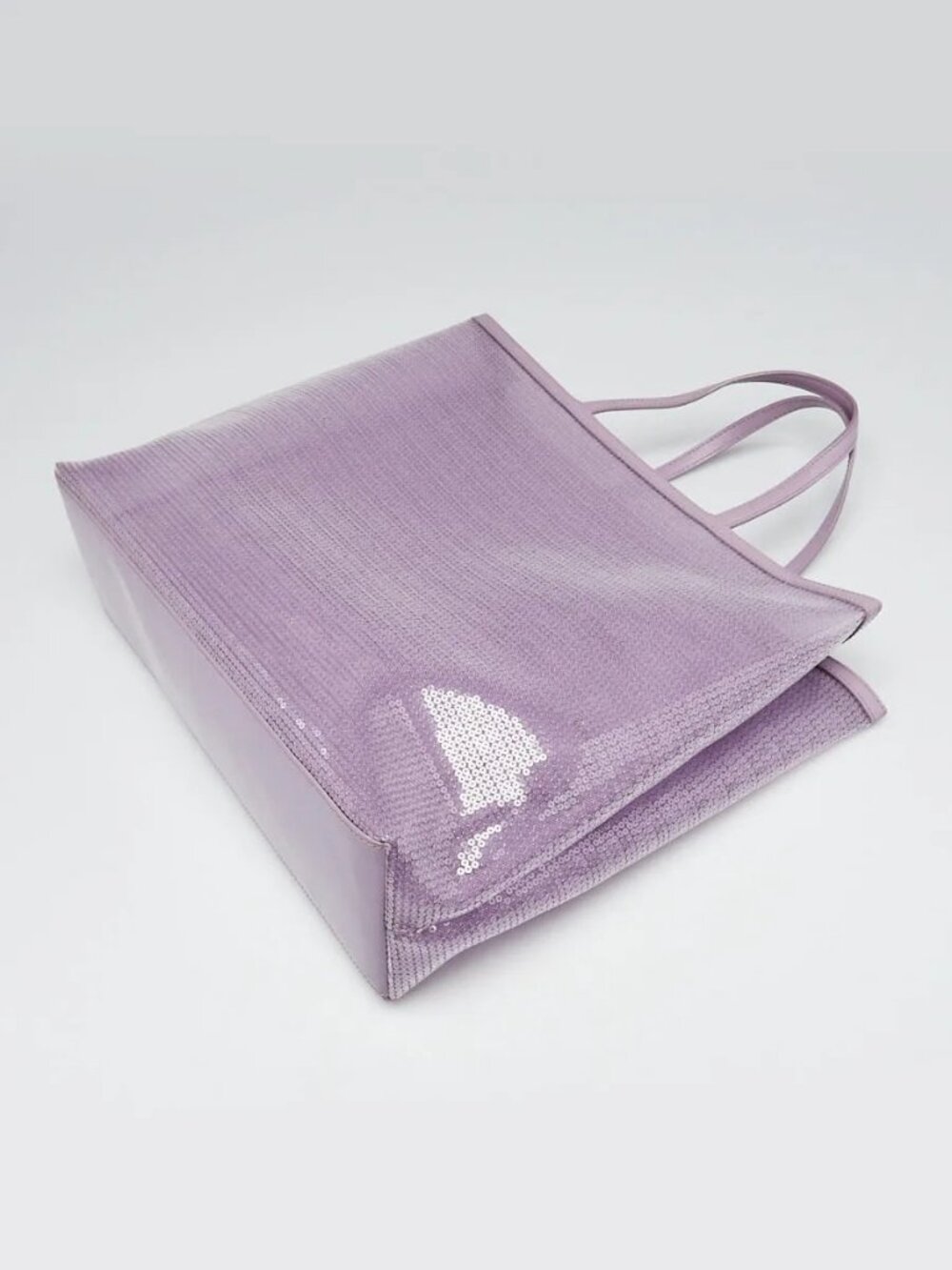 Prada Purple Sequin Mesh and Leather Tote Bag - Picture 4 of 9
